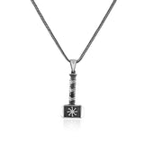 Viking Knob Necklace - Sterling Silver Men’s Pendant with Gothic & Biker Style Silver Chain - Free Cleaning Cloth — image 1