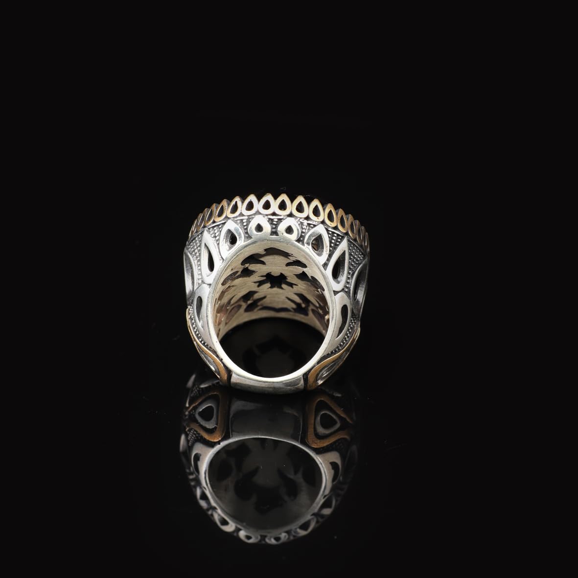Men's Blue Sapphire Ring - Oval Gemstone in Large Ottoman Design - Handmade 925 Sterling Silver Ring with Silver Polishing Cloth Gift