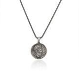 Sterling Silver Men's Mythology Necklace with Antique Caesar Coin Pendant and Silver Chain - Birthday Gifts — image 3