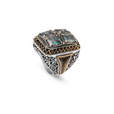 Handmade Mystic Topaz Ring Ottoman Style – Large Statement Vintage Gemstone Ring — image 1