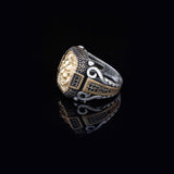 Handmade Lion Custom Signet Ring for Men - Micro Onyx Gemstone — image 3