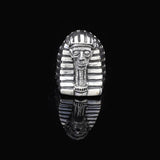 Silver Pharaoh Ring for Men • Sterling Silver Egyptian Mythology Jewelry for Men & Women • Ancient Egypt Jewelry Gift Ideas • Pharaoh Signet — image 2
