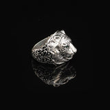 Vintage Tiger Ring with Micro Jade Gemstone - 925 Sterling Silver Men's Ring — image 4
