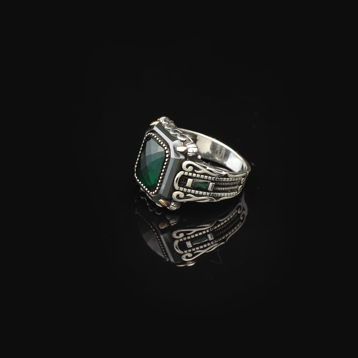 Vintage Emerald Ring for Men