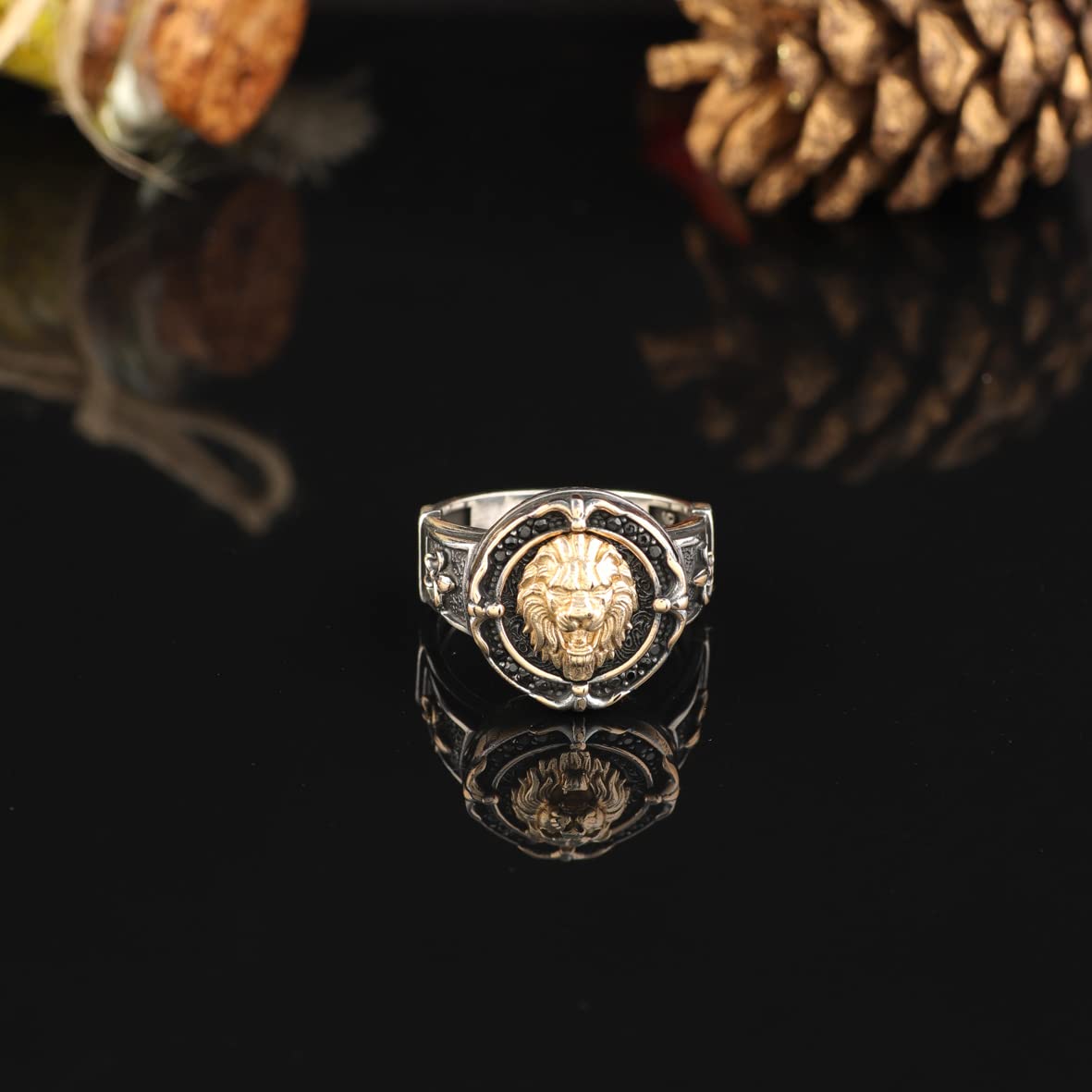 925K Sterling Silver Lion Ring