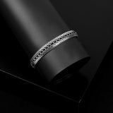 Men Thick Silver Band Bracelet – Handmade Sterling Silver Cuff Bracelet — image 2