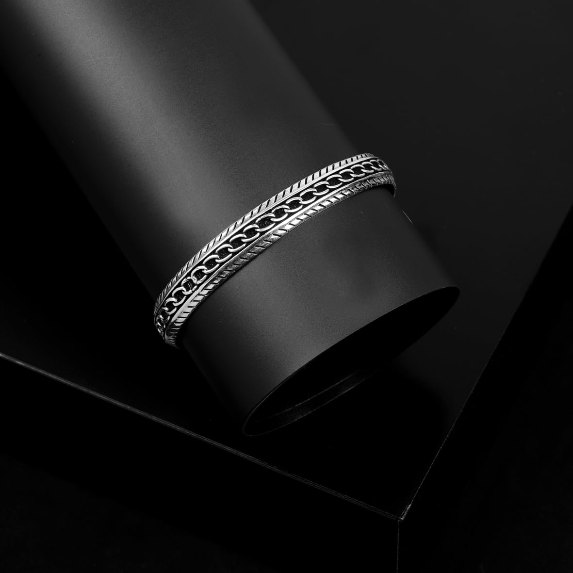 Men Thick Silver Band Bracelet – Handmade Sterling Silver Cuff Bracelet
