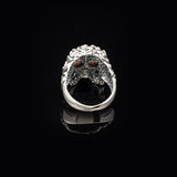 Handmade Vintage Skull Ring with Garnet Stone - Polished 925 Sterling Silver Men's Ring — image 6
