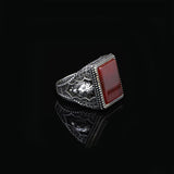 Men's Lion Ring with Carnelian Gemstone - 925 Sterling Silver Jewelry - 925 Sterling Silver Rings for Men - Birthday Gifts — image 3