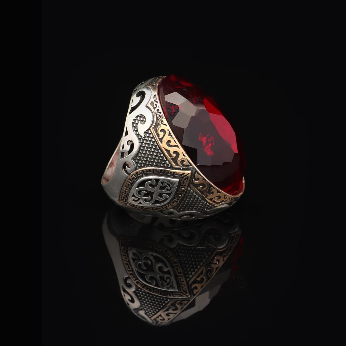 Garnet Engagement Ring for Men
