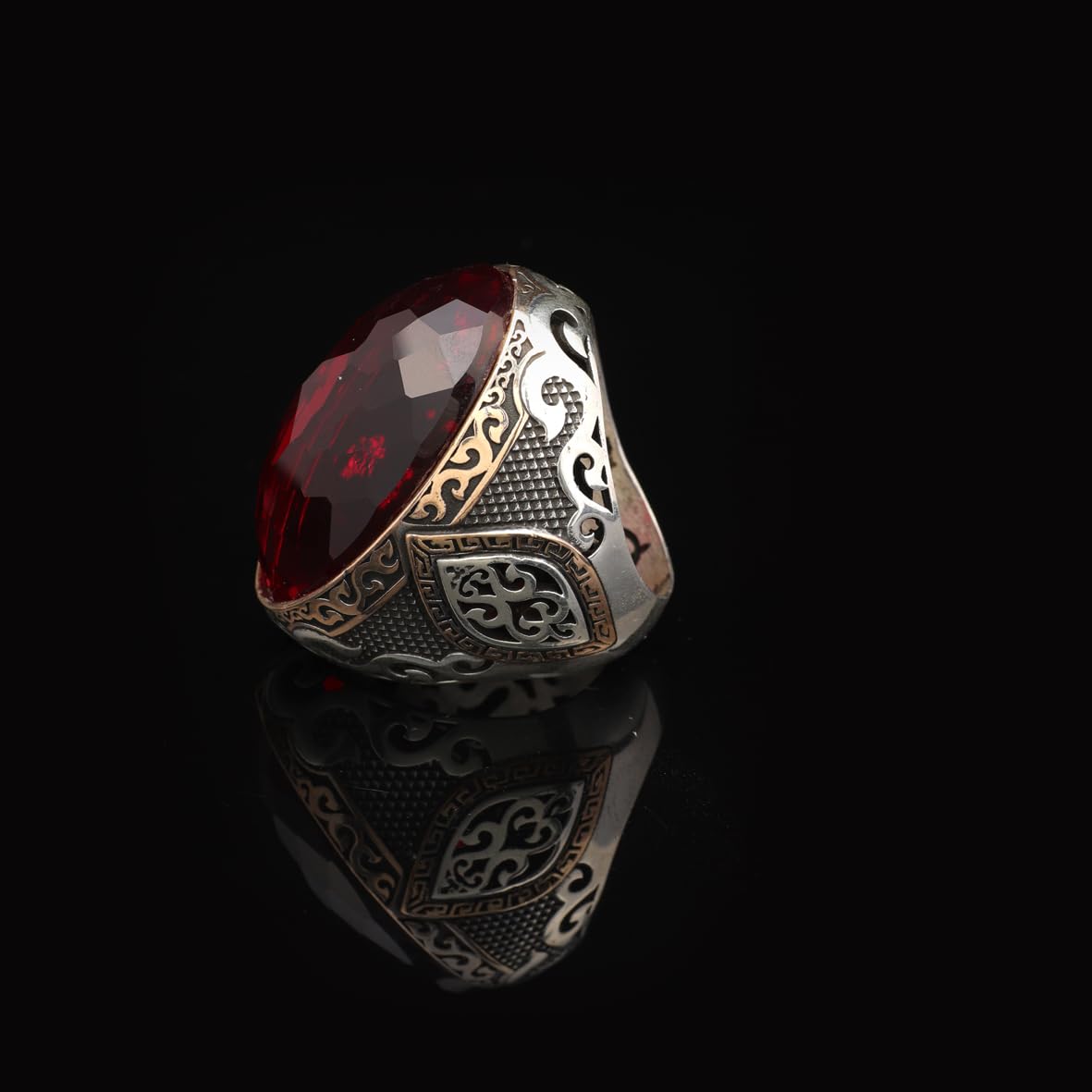 Garnet Engagement Ring for Men