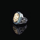 Men's 925 Sterling Silver Lion Ring with Turquoise - Men's Lion Ring in 925 Sterling Silver - Birthday Gifts — image 4