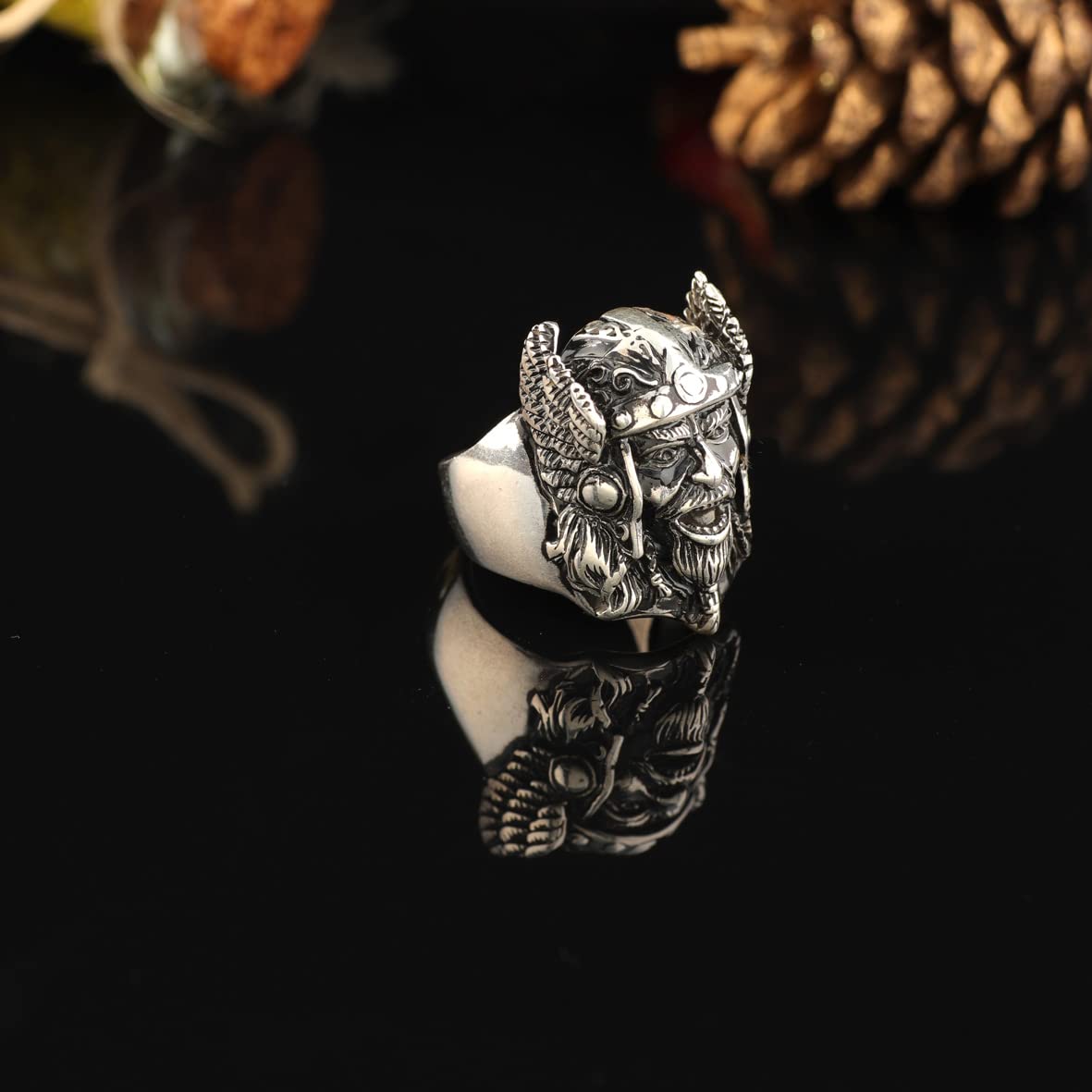 925K Sterling Silver Viking Ring Men