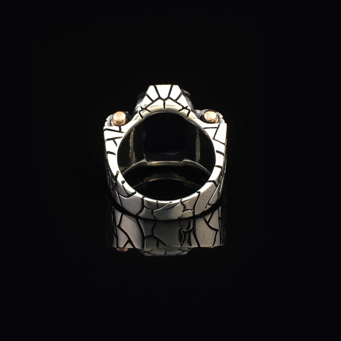 Handmade Sterling Silver Sapphire Ring for Men - Ottoman-Style Vintage Gemstone Pinky Ring with Custom Engraving