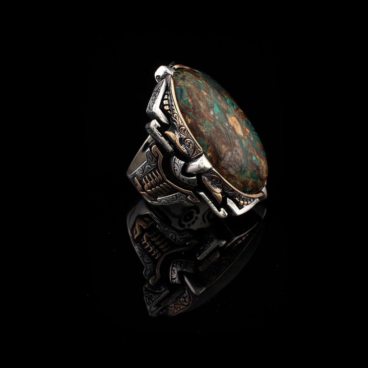 Special Turquoise Ring for Men – Chunky Sterling Silver Engagement Ring