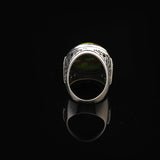 Sterling Silver Mens Turquoise Ring – Large Chunky Ring with Micro Sapphire Stone — image 5
