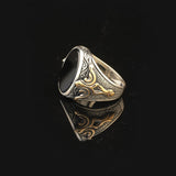 Onyx Ring Signet Ring Ottoman Vintage Ring Sterling Silver Ring Pinky Ring Silver Signet Ring Gemstone Ring Ottoman Statement Ring Vintage Ring — image 5