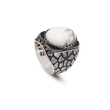 Turquoise Stone Men Silver Ring — image 1