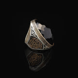 Handmade Black Onyx Ring for Men – Large Oval Stone in Vintage 925 Sterling Silver — image 4