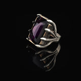 Amethyst Claw Ring - Chunky Sterling Silver Gemstone Ring — image 5