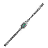 Mystical Topaz Gemstone Vintage Bracelet – Handmade Gothic Sterling Silver Chain Bracelet for Men — image 1