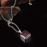 Emerald Initial Pendant for Men – Sterling Silver Biker Necklace — image 2