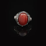 Handmade Carnelian Lion Ring - 925 Sterling Silver Oval Stone Signet Ring for Men — image 3