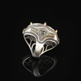 Handmade White Turquoise Large Ring with Oval Stone - Vintage Ottoman Men's 925 Sterling Silver Gemstone Ring - Silver Polishing Cloth Gift — image 6