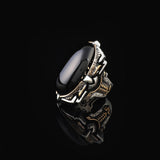 Black Onyx Ring for Men - Chunky Sterling Silver Engagement Ring — image 5