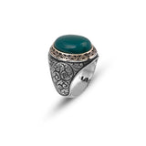 Handmade Jade Men's Ring - 925 Sterling Silver Gemstone Jewelry with Silver Polishing Cloth Gift - Jade Ring for Men — image 1