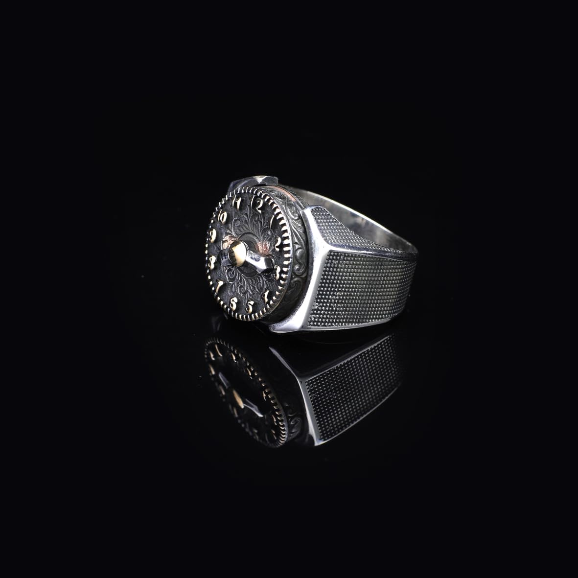 "Men's Rotating Watch Ring - 925 Sterling Silver Jewelry with Style - Rotating Design in 925 Sterling Silver - Birthday Gifts