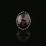 Garnet Gemstone Ring for Men – Chunky Sterling Silver Ottoman Style Vintage Ring — image 3