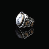 Turquoise Stone Men Silver Ring — image 3