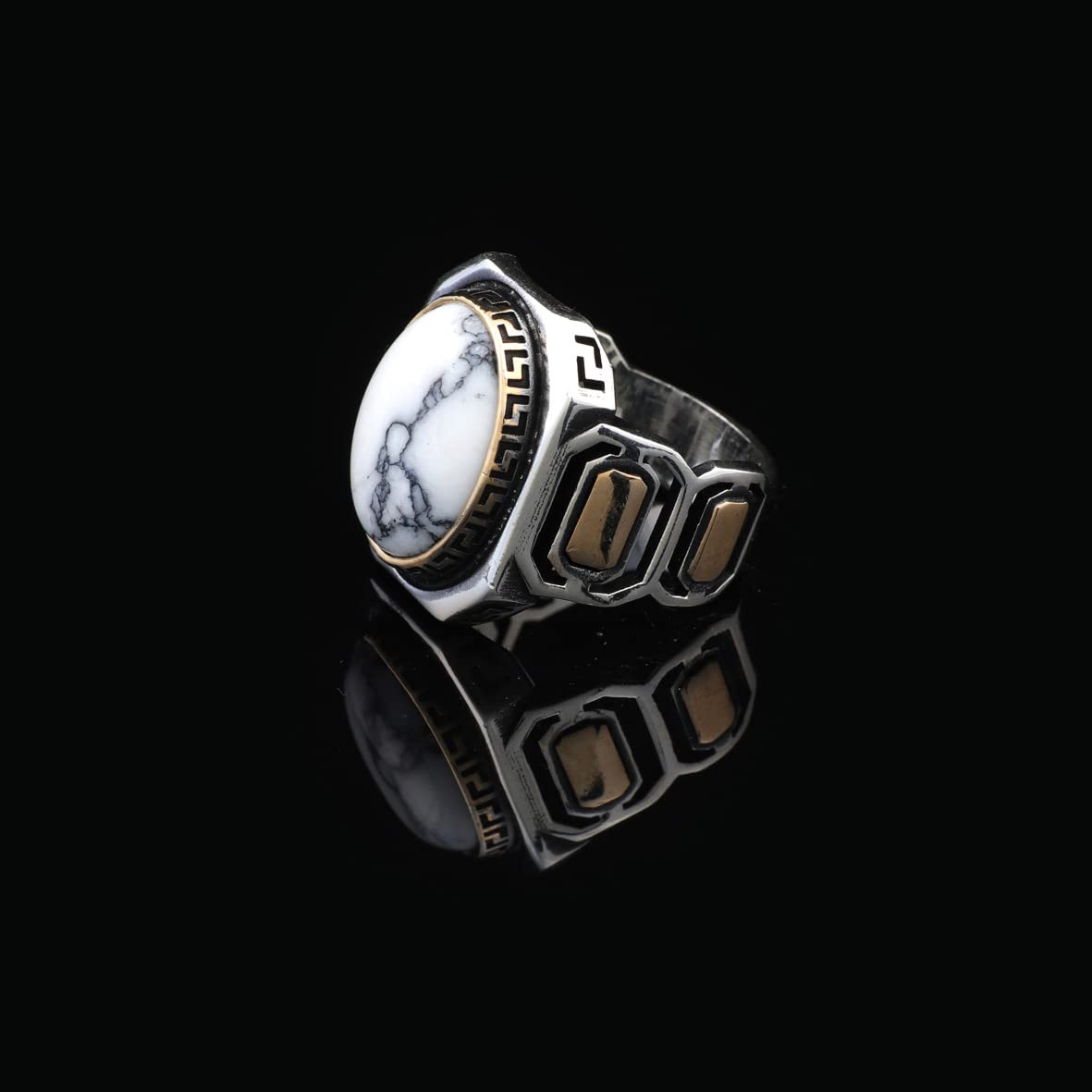 Turquoise Stone Men Silver Ring