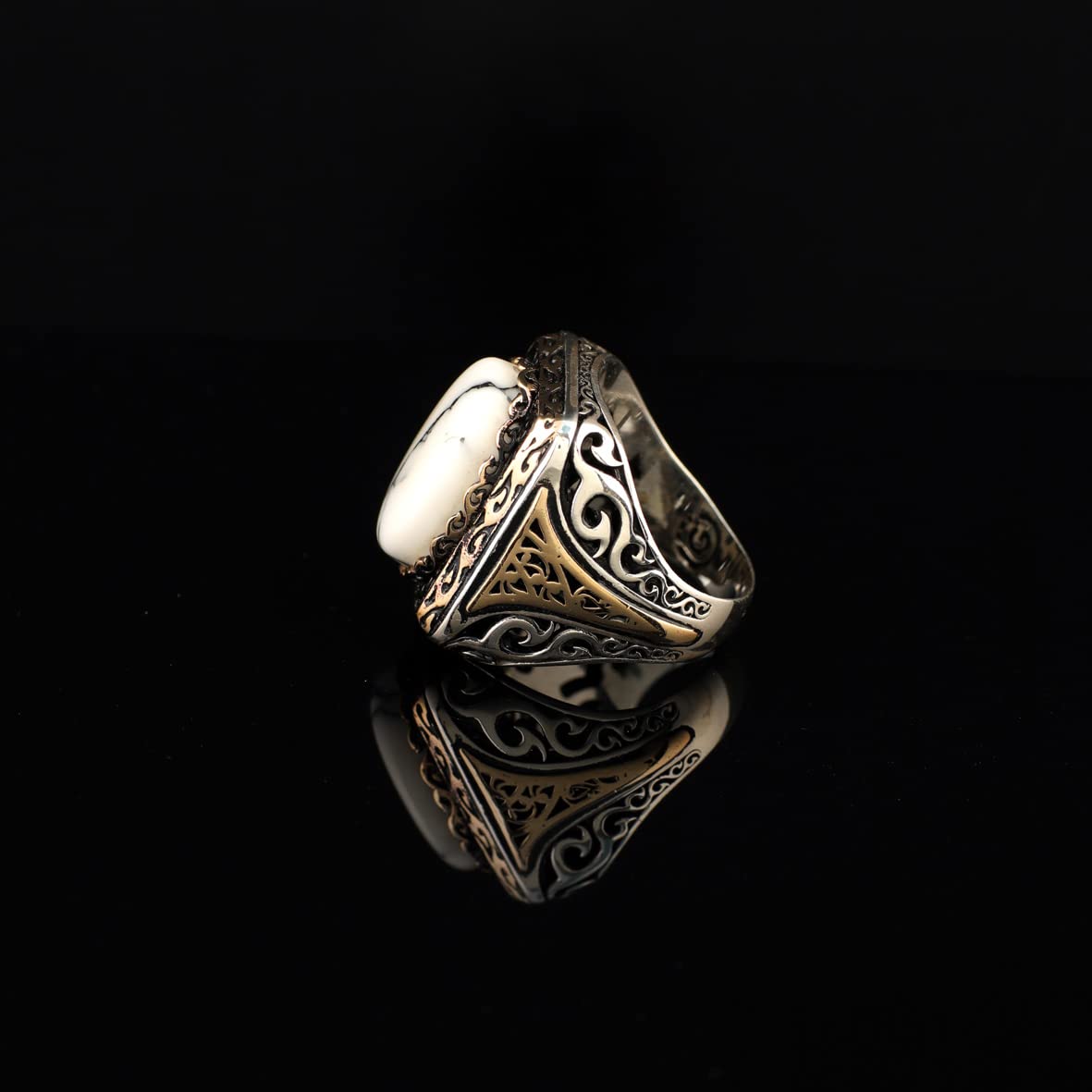 Turquoise Stone Men Silver Ring
