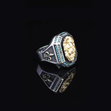 Men's 925 Sterling Silver Lion Ring with Turquoise - Men's Lion Ring in 925 Sterling Silver - Birthday Gifts — image 3