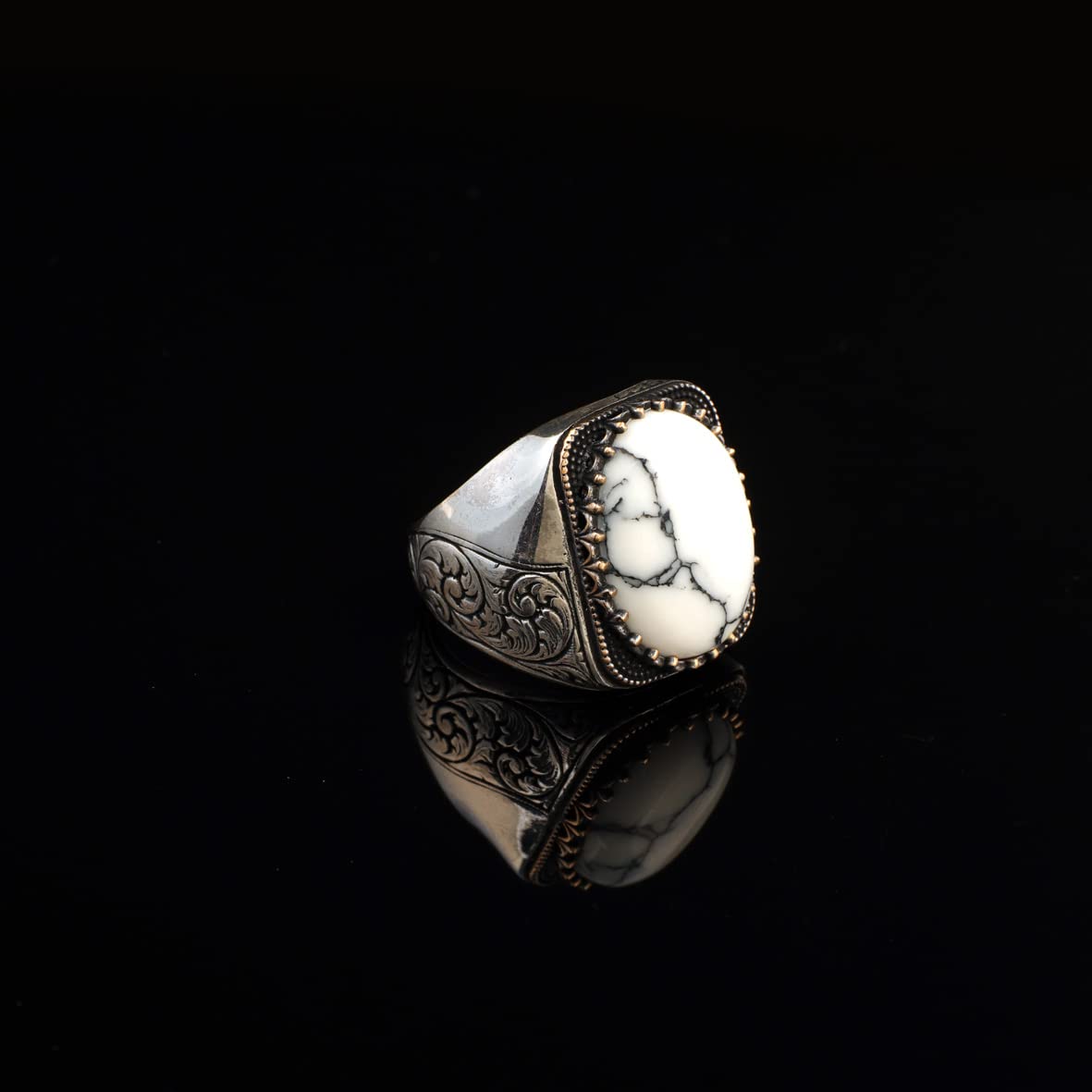 Turquoise Stone Men Silver Ring