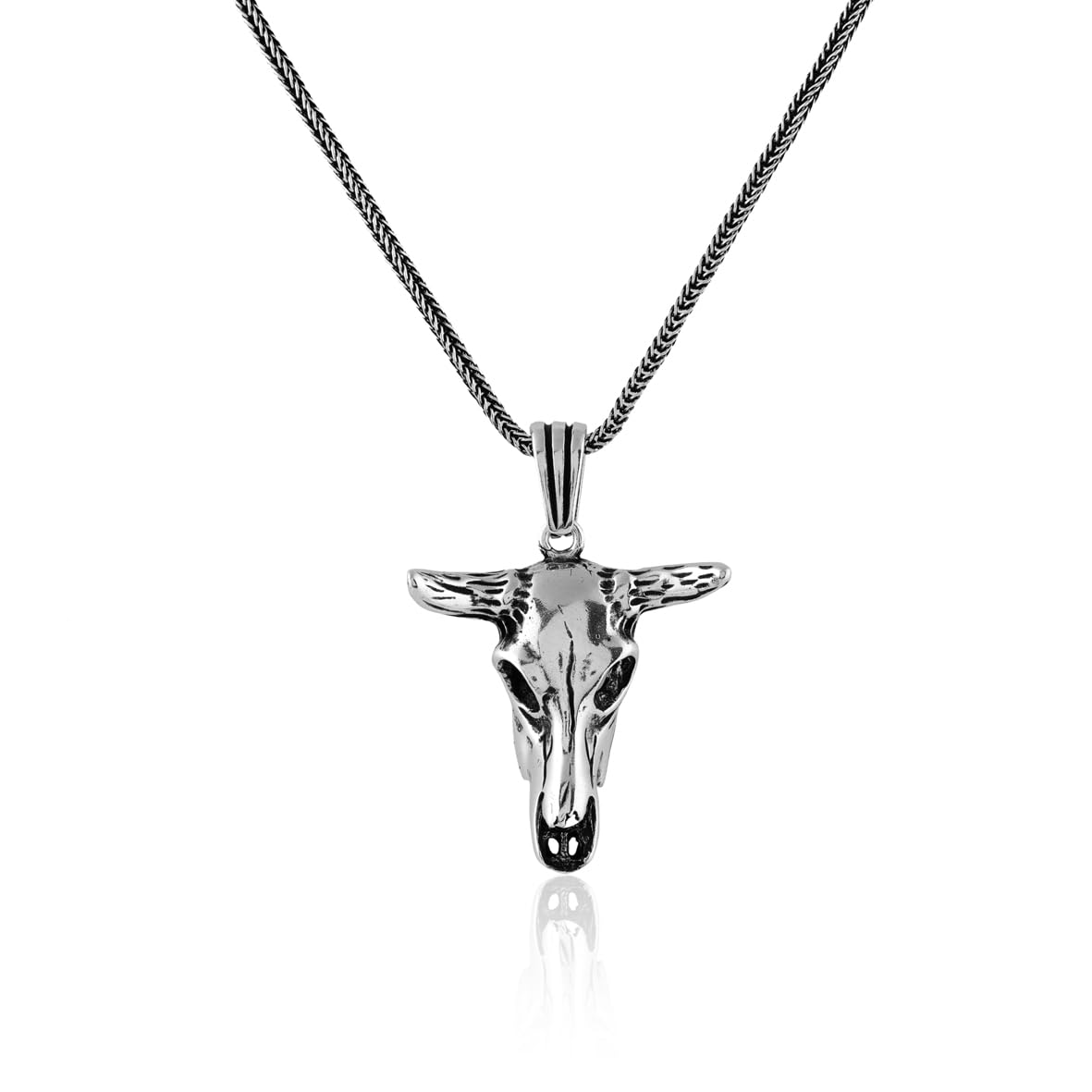 Futuristic Goat Necklace in Silver