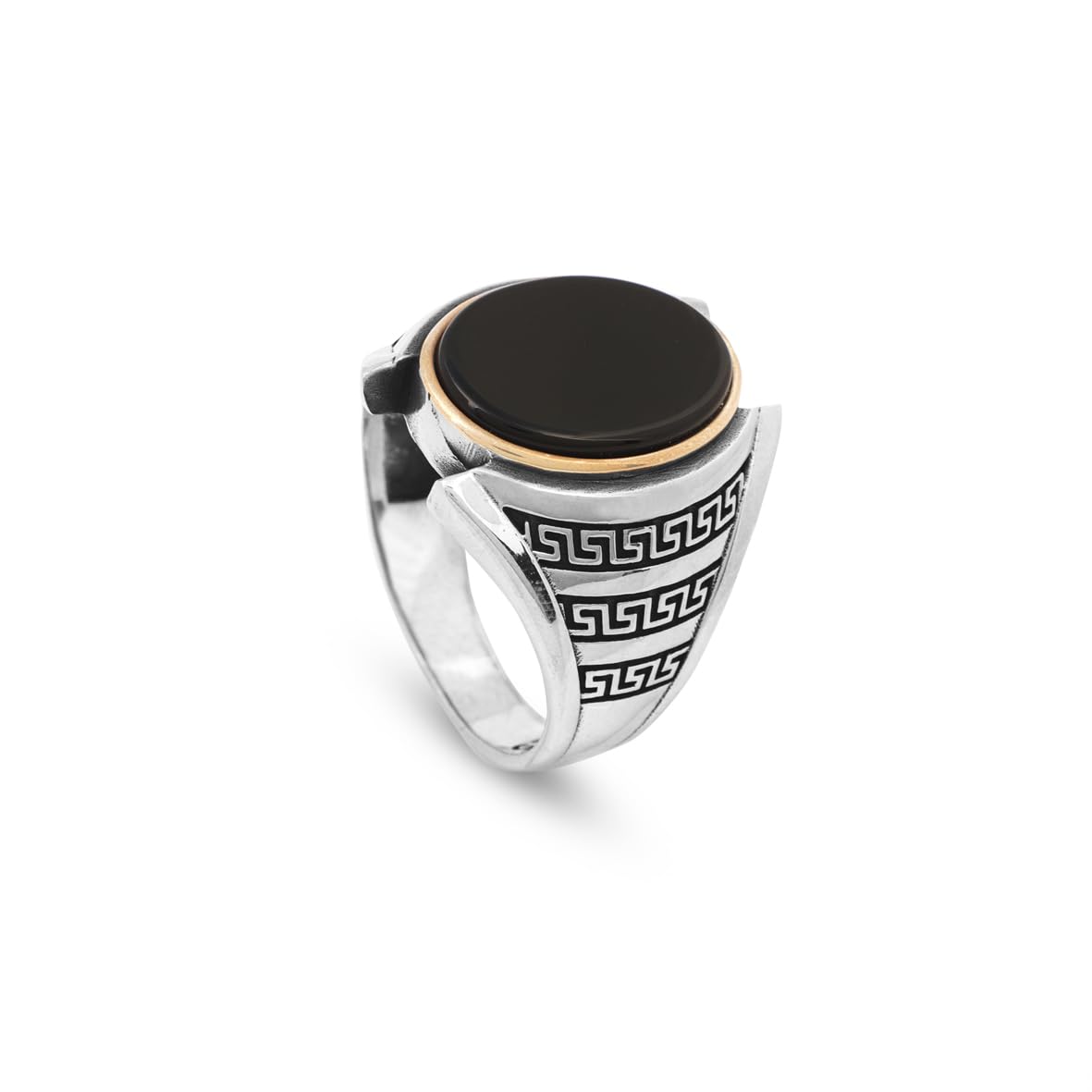 Onyx Ring Gemstone Ring Ottoman Statement Ring Vintage Ring Sterling Silver Ring Pinky Ring Silver Signet Ring Gift for Him