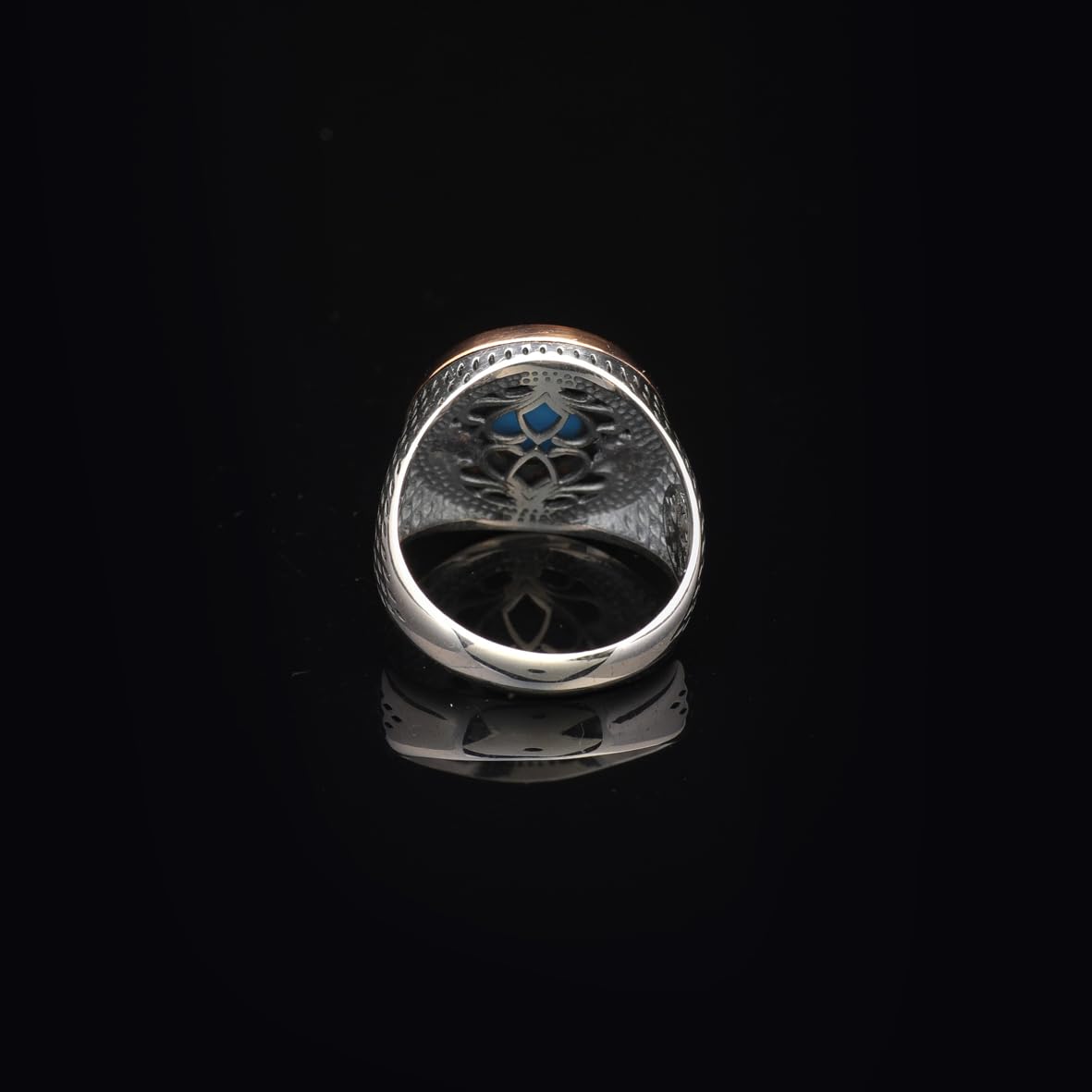 Handmade Turquoise Pinky Signet Ring for Men