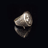Lion Ring Animal Ring Statement Ring Vintage Ring Sterling Silver Ring Pinky Ring Silver Signet Ring Gift for Him Handmade — image 4