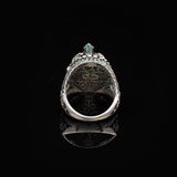 Vintage Helmet Ring for Men with Micro Jade Stone — image 6