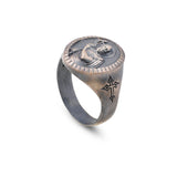 Handmade 925 Sterling Silver Jesus Ring - Men's Christian Jewelry Featuring Cross and Signet Design with Silver Polishing Cloth Gift - Custom Signet Ring — image 1