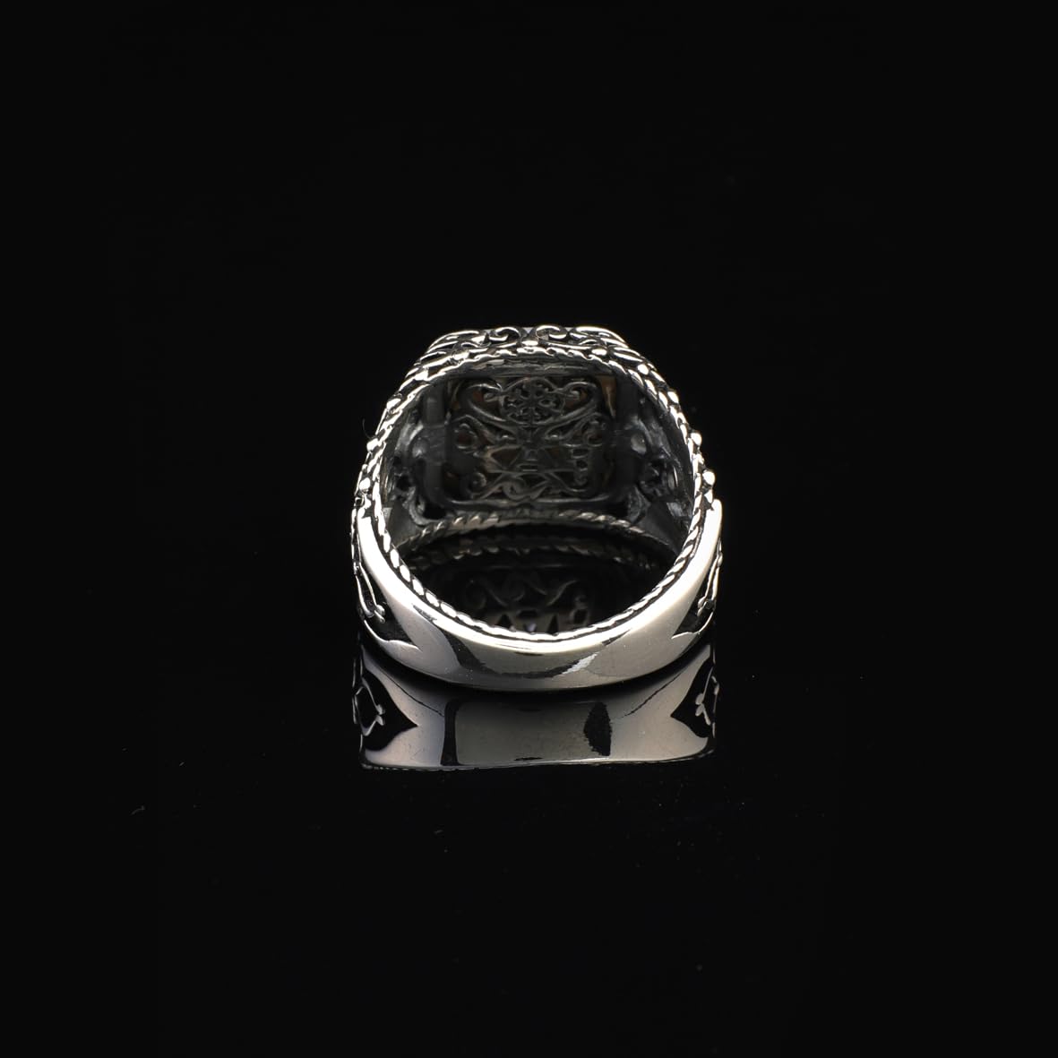 Vintage Mother of Pearl Signet Ring - Sterling Silver Pinky Ring for Men