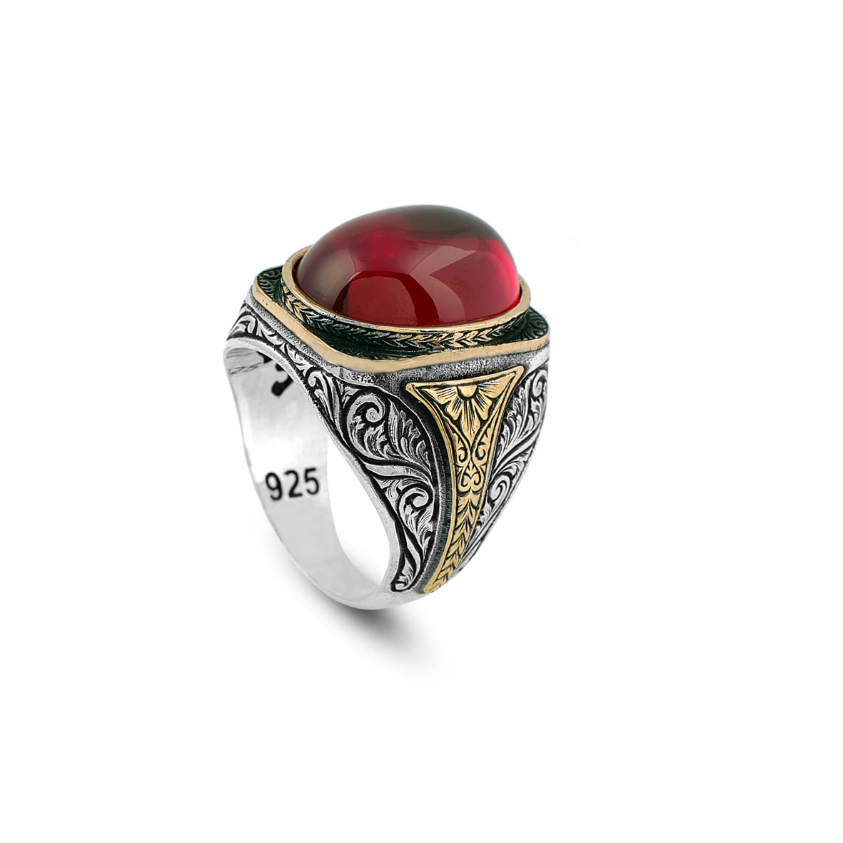 Men Handmade Carnelian Stone Ring
