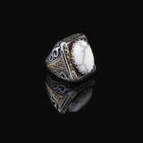 Turquoise Stone Men Silver Ring — image 3