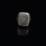 Polished Black Onyx and Micro Stone Men's Ring - Vintage 925 Sterling Silver Gemstone Statement Ring — image 3