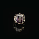 Handmade Amethyst Ring Ottoman Vintage Ring Sterling Silver Ring Chunky Silver Ring Large Statement Gemstone Ring Promise Ring for Him — image 2
