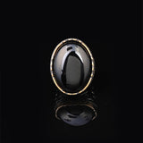 Onyx Ring, Oval Stone, Large Ring, Gemstone Ring, Ottoman, Men Vintage, Handmade, 925 Sterling Silver Rings for Men, Silver Polishing Cloth — image 3