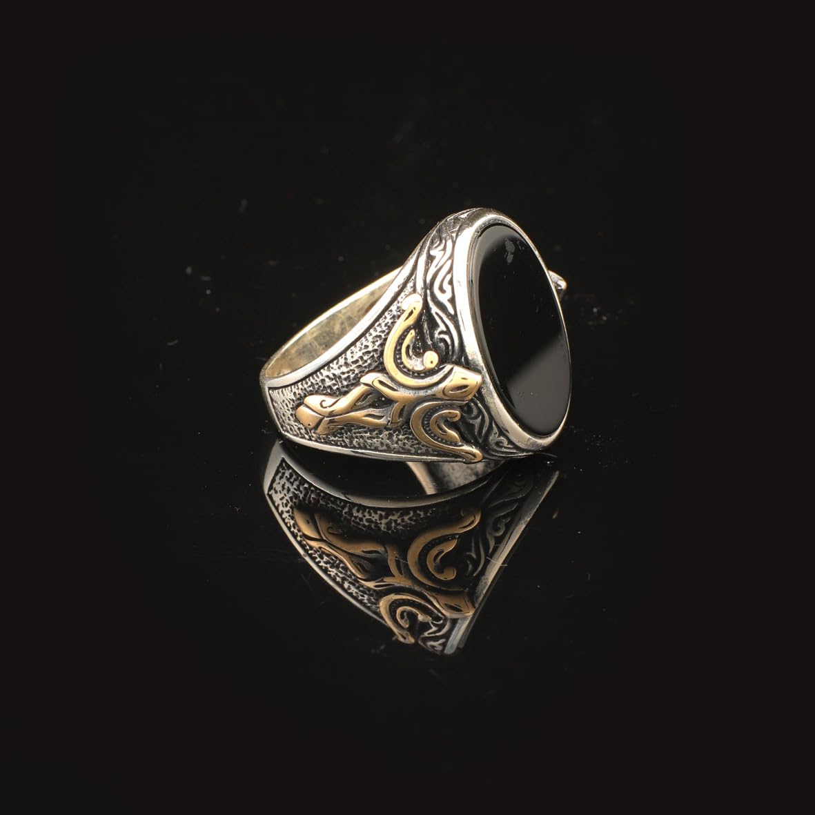 Onyx Ring Signet Ring Ottoman Vintage Ring Sterling Silver Ring Pinky Ring Silver Signet Ring Gemstone Ring Ottoman Statement Ring Vintage Ring